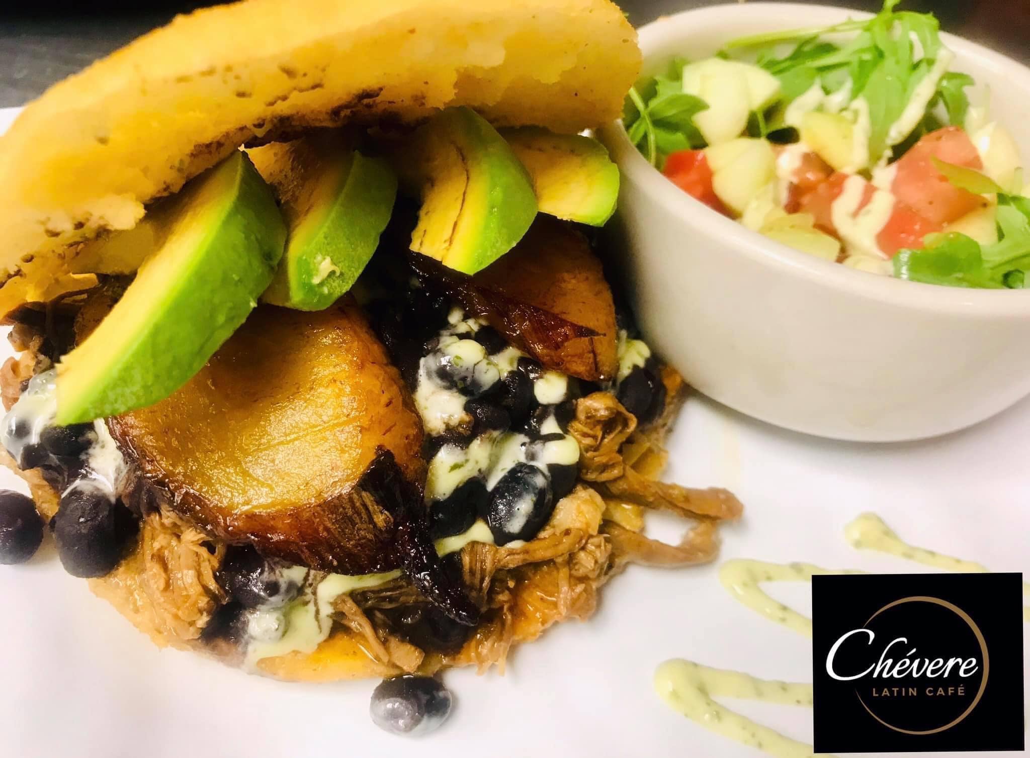 plantain burger from chevere latin cafe 