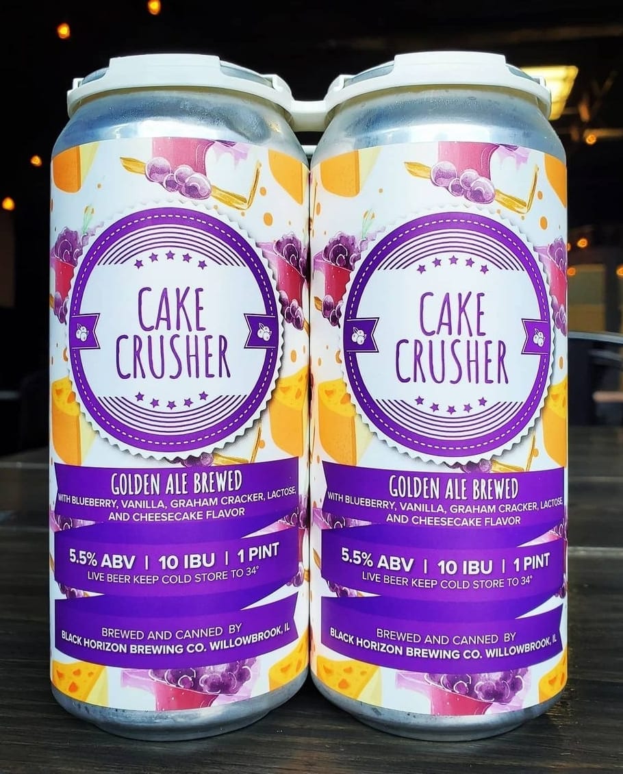 Two Cans of Cake Crusher from Black Horizon Brewing Company