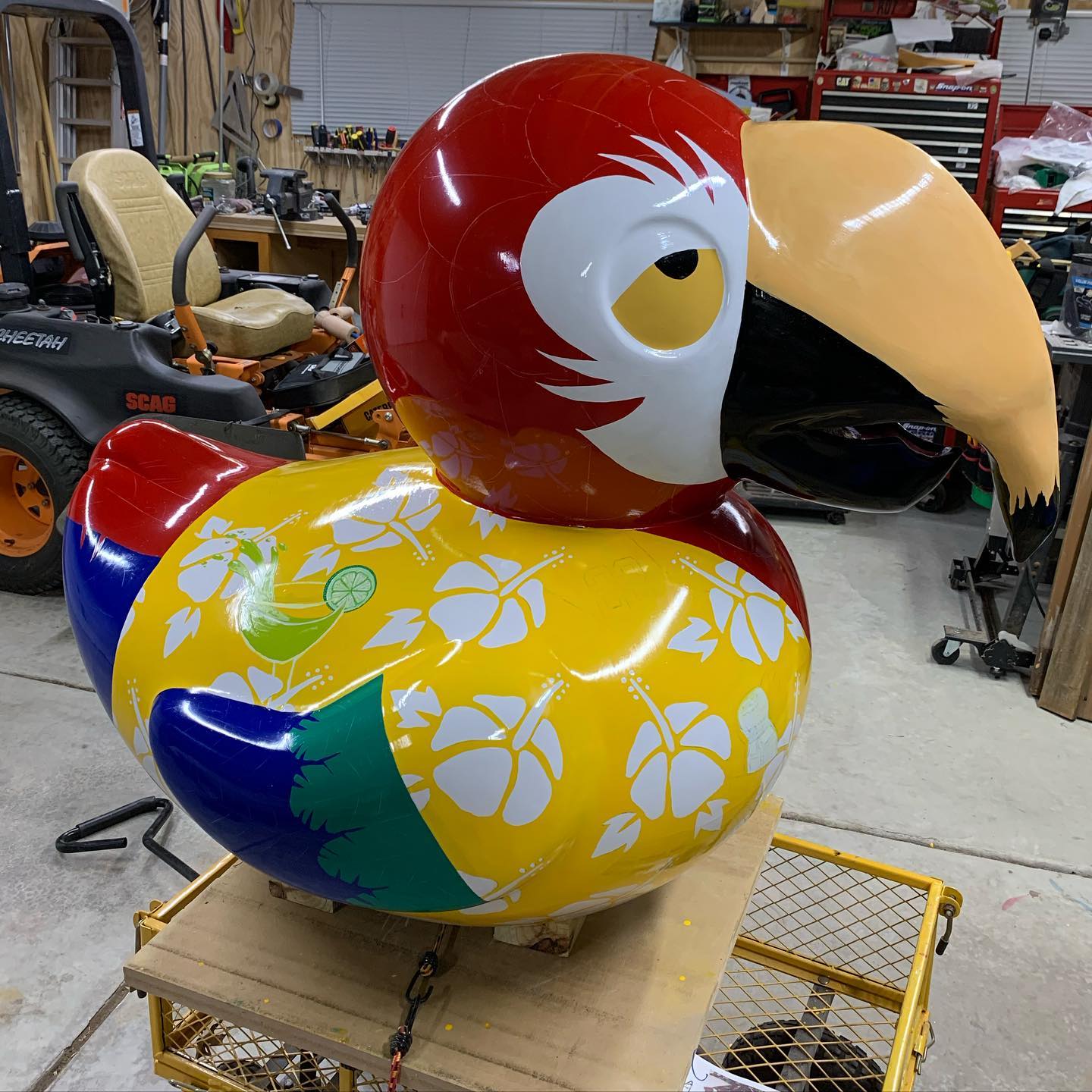 a picture of the 3 foot tall duck painted 