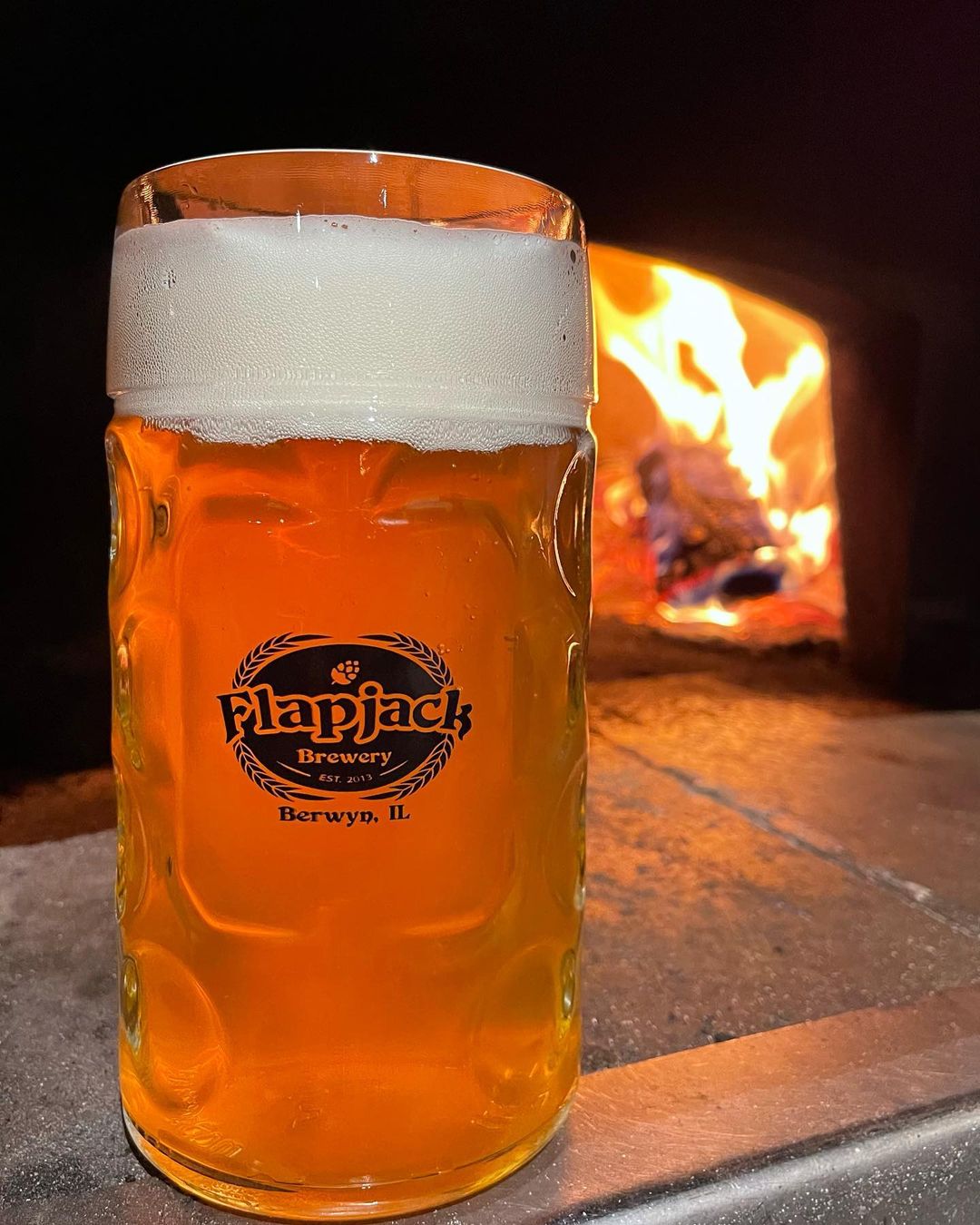 Glass of Berwyn's Flapjack Brewery's latest beer