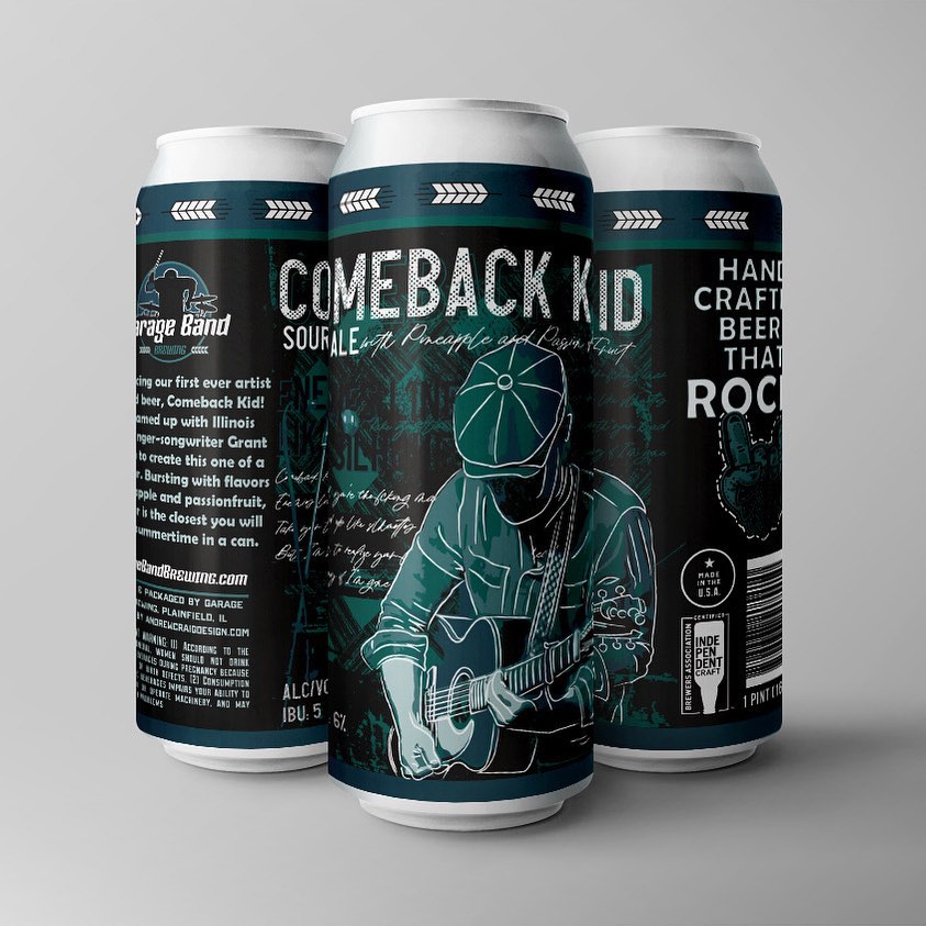Cans of Garage Band Brewing's Comeback Kid